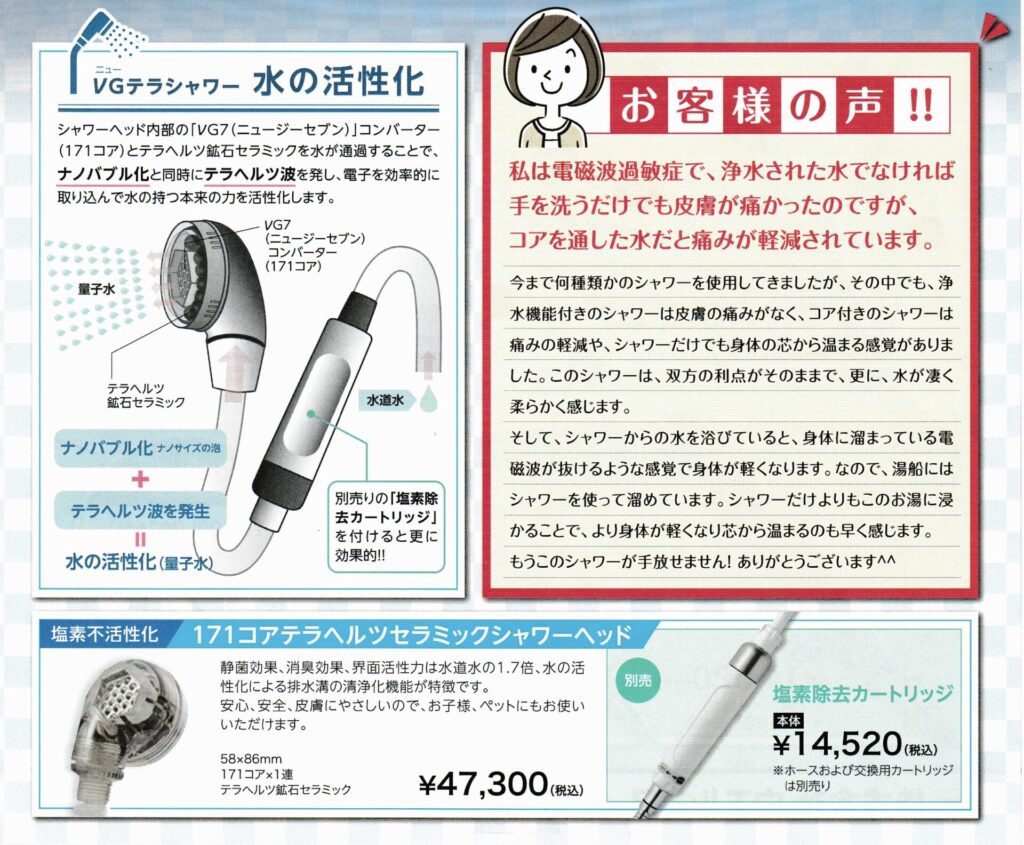 テラヘルツ&ニュージーシャワーヘッド - 株式会社 ウエルネス